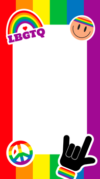 Pride frame stories. LGBT symbols. Love, heart, flag in rainbow colours, Gay, lesbian parade, template png