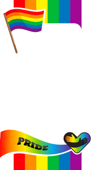 Pride frame stories. LGBT symbols. Love, heart, flag in rainbow colours, Gay, lesbian parade, template png