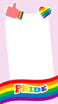 Pride frame stories. LGBT symbols. Love, heart, flag in rainbow colours, Gay, lesbian parade, template png