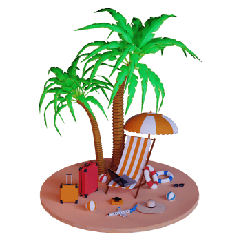 3d travel when summer holiday icon png