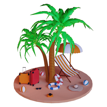 3d travel when summer holiday icon png