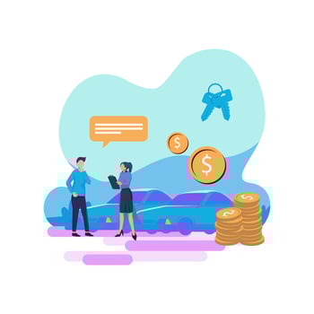 Rental car service flat style illustration design vector