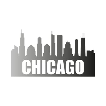 Chicago skyline illustrated vector