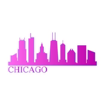 Chicago skyline illustrated vector