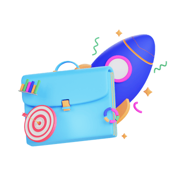 3D rocket business illustration png