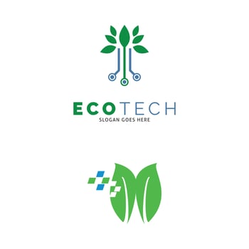 Set of Eco Technology Icon Vector Logo Template Illustration Design