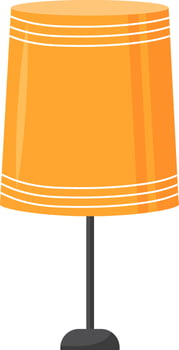 Bedside lamp semi flat color vector object