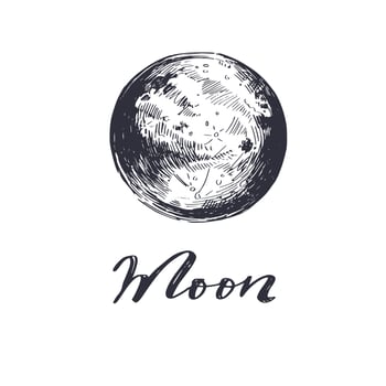 Vintage Moon magic vector illustration.  Astrology, witchcraft concept