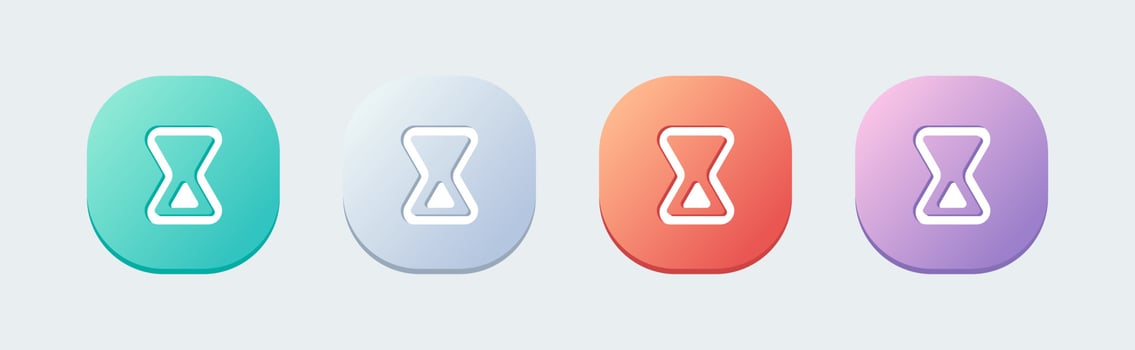 Hourglass icon in flat design style. Vintage sandglass timer vector illustration.