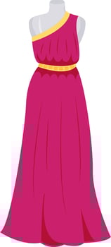 Mannequin body with evening gown semi flat color vector object