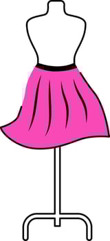 Mannequin body for making skirt semi flat color vector object