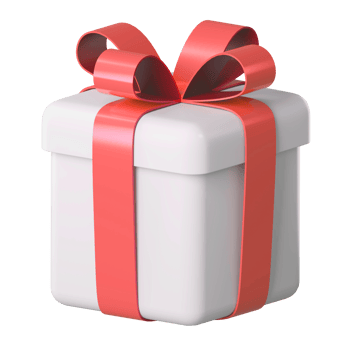 Realistic 3d white gift box with red glossy ribbon bow isolated on transparent  background. 3d render isometric modern holiday surprise box. Realistic icon for present, birthday or wedding banners png