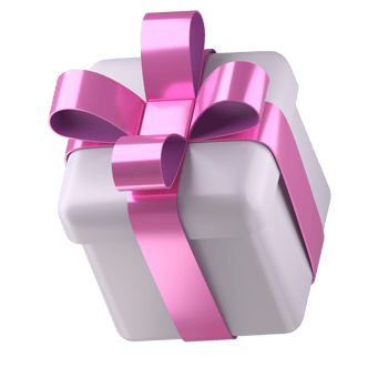 Realistic 3d white gift box with pink glossy ribbon bow isolated on. 3d render isometric modern holiday surprise box. Realistic icon for present, birthday or wedding banners png