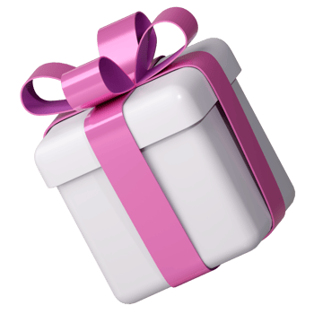Realistic 3d white gift box with pink glossy ribbon bow isolated on. 3d render isometric modern holiday surprise box. Realistic icon for present, birthday or wedding banners png