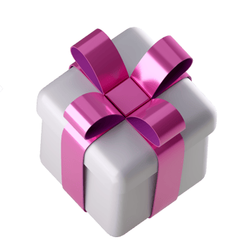 Realistic 3d white gift box with pink glossy ribbon bow isolated on. 3d render isometric modern holiday surprise box. Realistic icon for present, birthday or wedding banners png