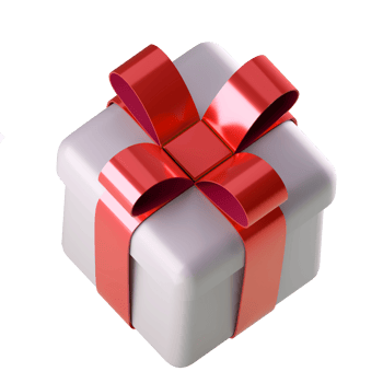 Realistic 3d white gift box with red glossy ribbon bow isolated on transparent  background. 3d render isometric modern holiday surprise box. Realistic icon for present, birthday or wedding banners png