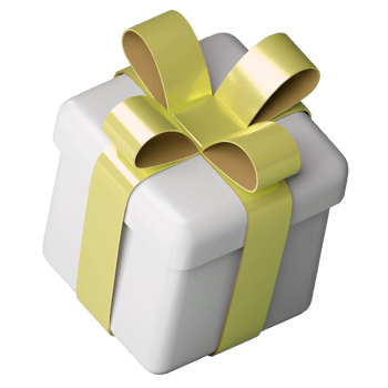 Realistic 3d white gift box with golden glossy ribbon bow isolated on transparent background. 3d render isometric modern holiday surprise box. Realistic icon for present, birthday or wedding banners png