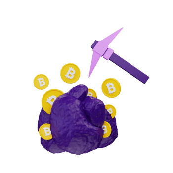 3d rendering mining of bitcoin illustration object with transparent background png