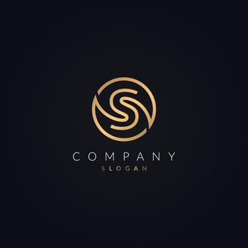 S letter circle logo design simple style template. vector