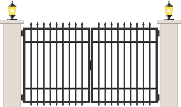 Concrete and steel gate clip art png