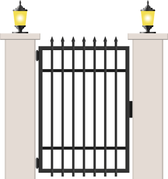 Concrete and steel gate clip art png
