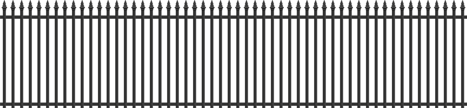 Realistic steel fence png