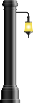 Realistic vintage street lamp made from steel png