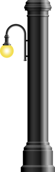 Realistic vintage street lamp made from steel png