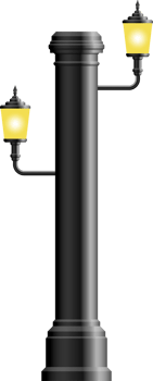 Realistic vintage street lamp made from steel png