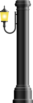 Realistic vintage street lamp made from steel png