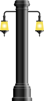 Realistic vintage street lamp made from steel png