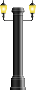 Realistic vintage street lamp made from steel png