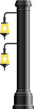 Realistic vintage street lamp made from steel png