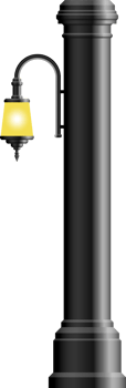Realistic vintage street lamp made from steel png