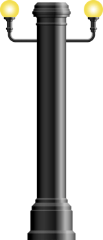 Realistic vintage street lamp made from steel png