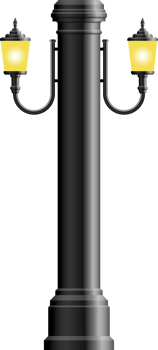 Realistic vintage street lamp made from steel png