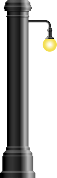 Realistic vintage street lamp made from steel png