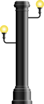 Realistic vintage street lamp made from steel png