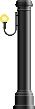 Realistic vintage street lamp made from steel png