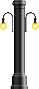 Realistic vintage street lamp made from steel png