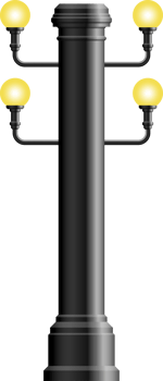 Realistic vintage street lamp made from steel png