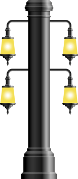 Realistic vintage street lamp made from steel png