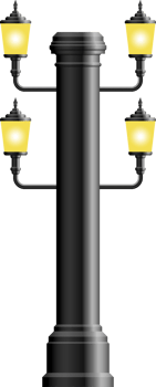 Realistic vintage street lamp made from steel png
