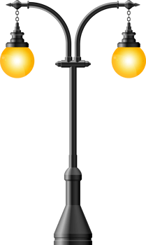 Black realistic street light clip art png