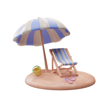 Travel Icon, Beach Chair 3d Illustration png