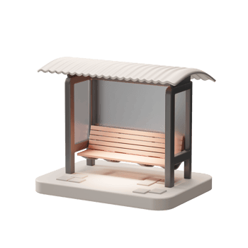 Travel Object, Bus Stop, 3d Illustration png
