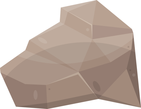 Rock stones and boulders in cartoon style png