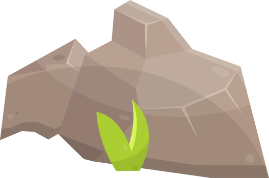 Rock stones and boulders in cartoon style png