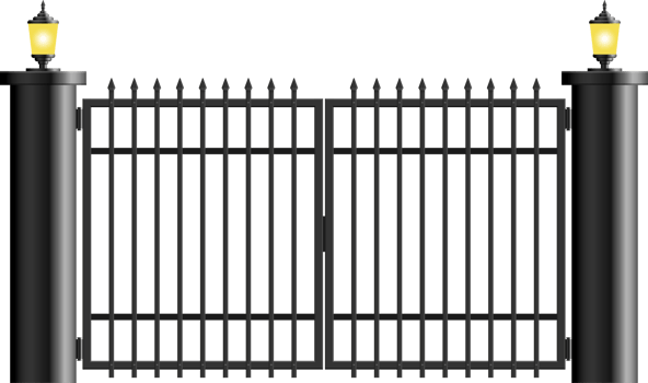 Steel gate vector illustration isolated on white png