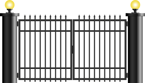 Steel gate vector illustration isolated on white png